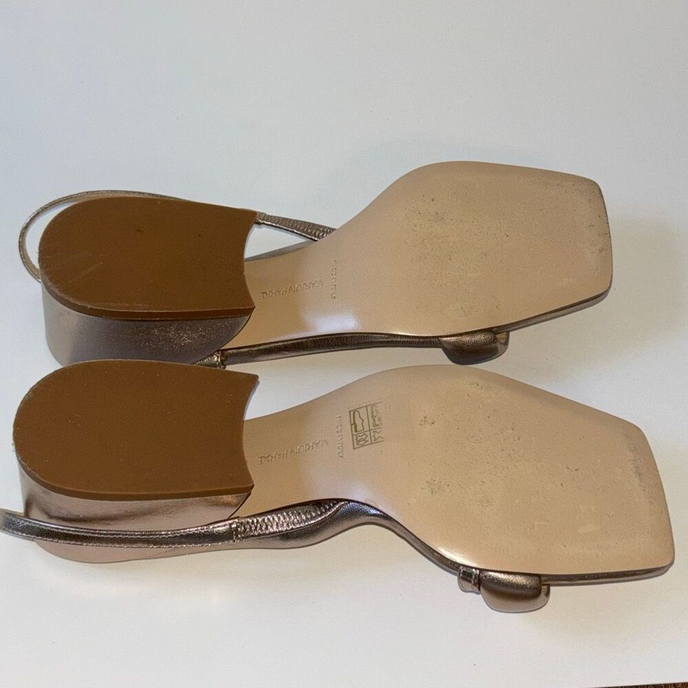 Marion Parke Leather slingback sandal rose gold/metallic pink Sz 38/8 - Picture 7 of 9